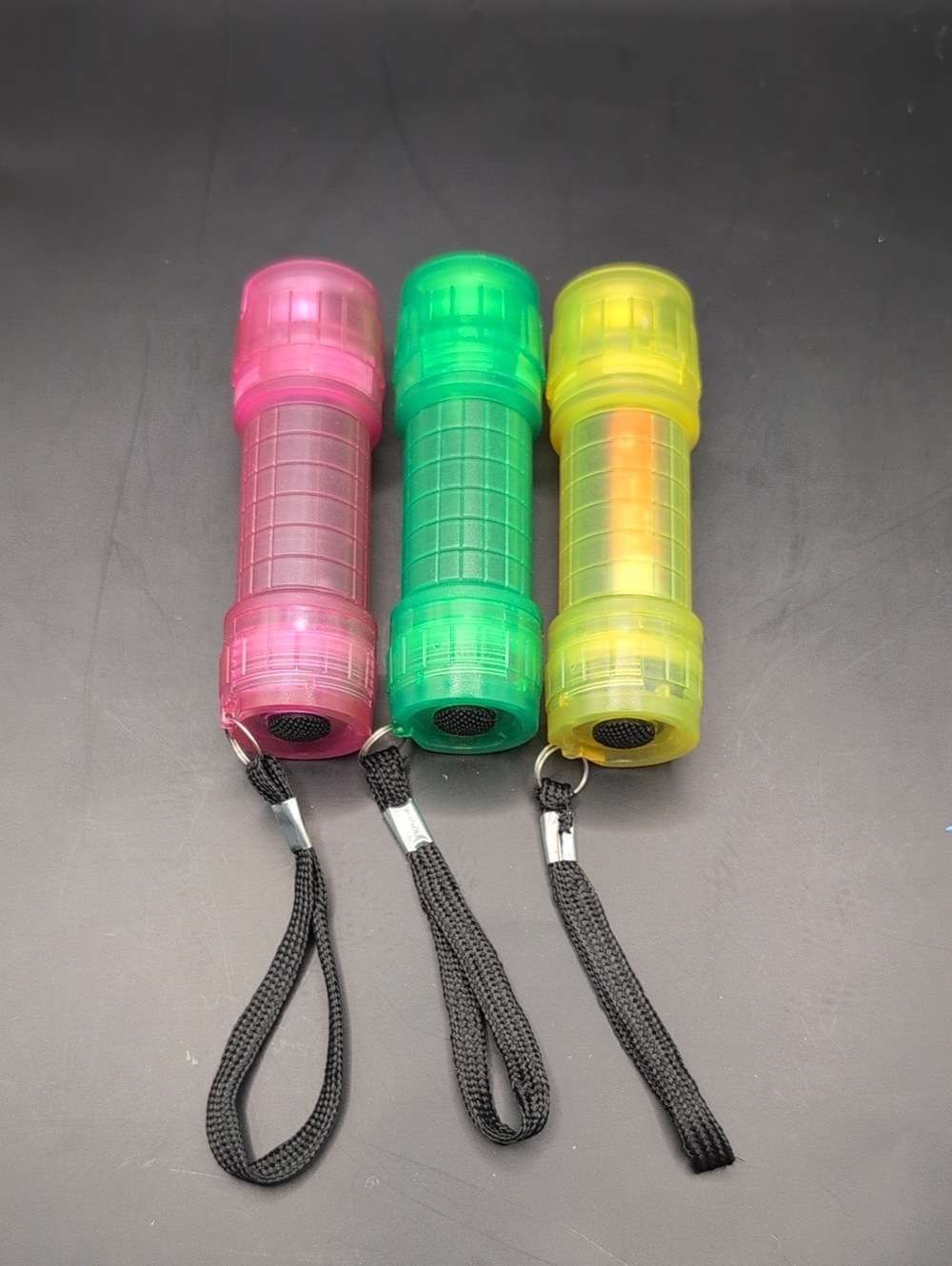 Mini Flashlights Set of 3 Green Yellow and Pink